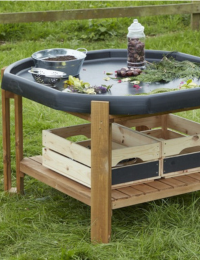 Support en bois avec étagère pour bac d’exploration sensoriel 95 cm
